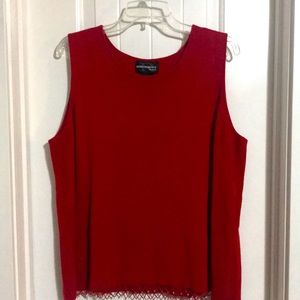 Requirements Woman 1X Red Sweater Tank Bead design